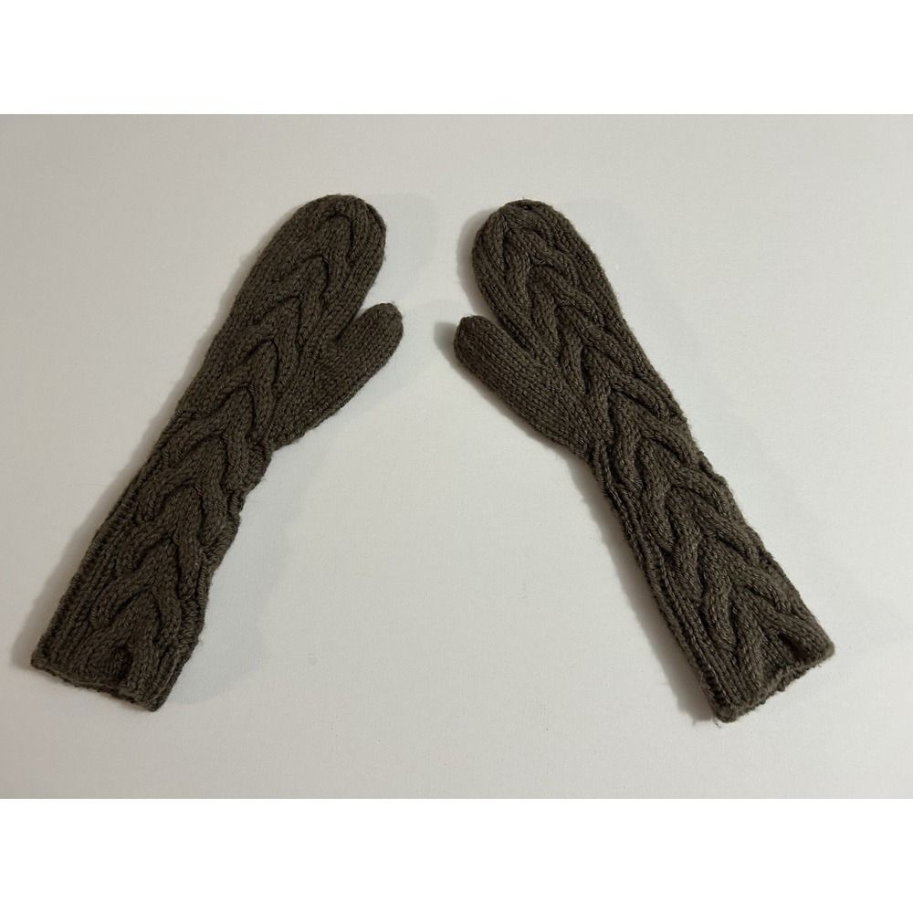 ASO Bella Swan ALT Color Brown Cable Knit Mittens OS HANDMADE